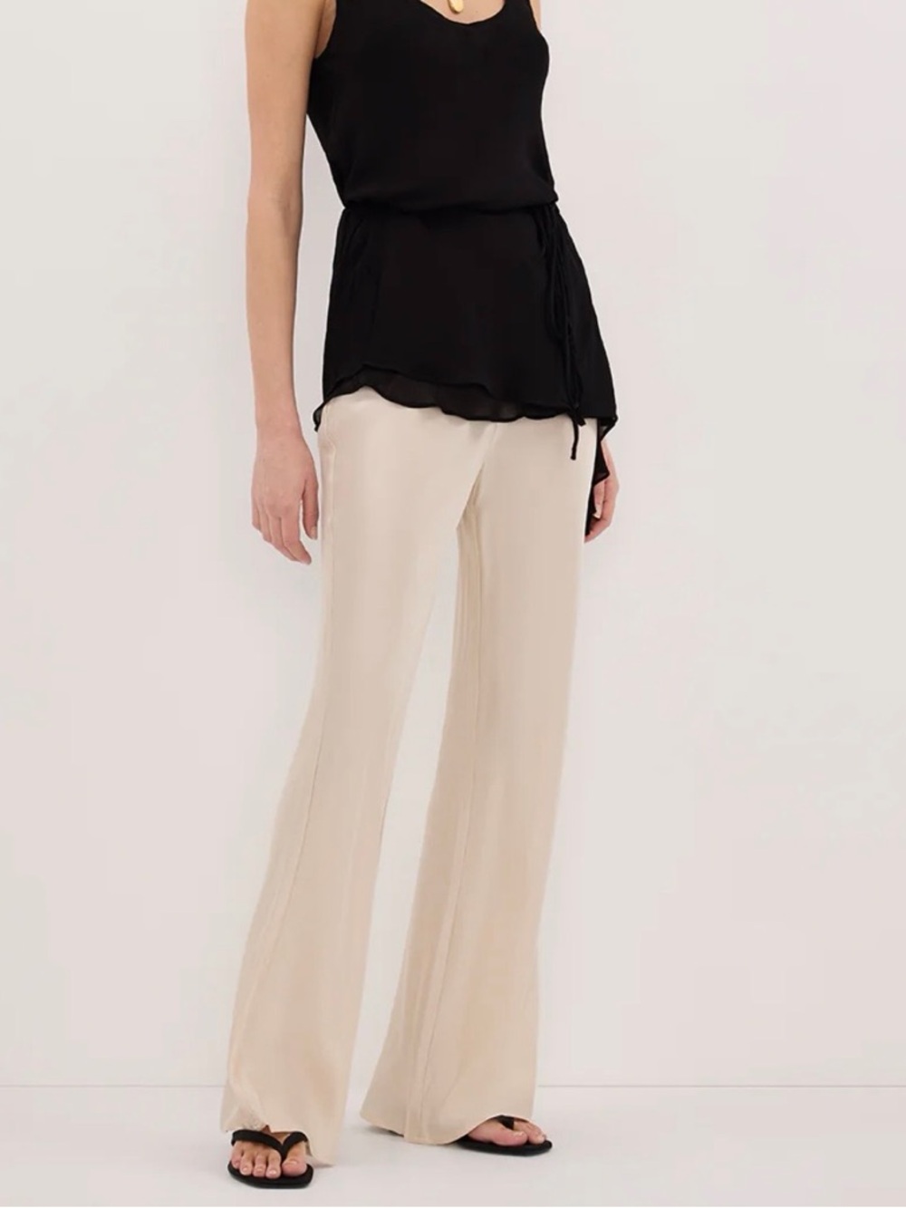 NWT DISSH  Women's Cream Silk Pants